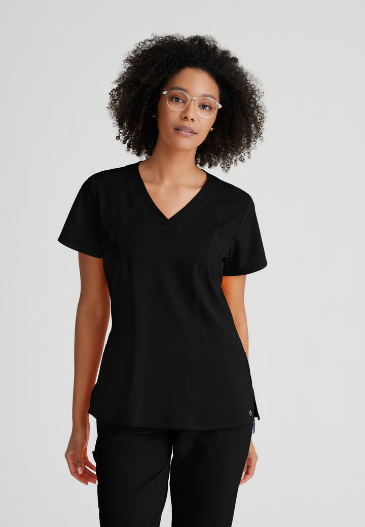 Racer Top - Black - Grey's Anatomy Scrubs