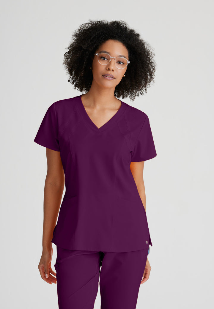 Racer Top - Wine - Grey's Anatomy Scrubs