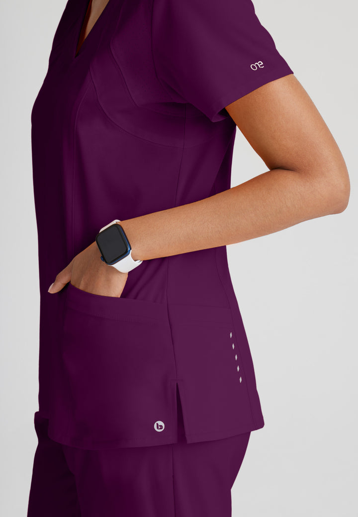 Racer Top - Wine - Grey's Anatomy Scrubs