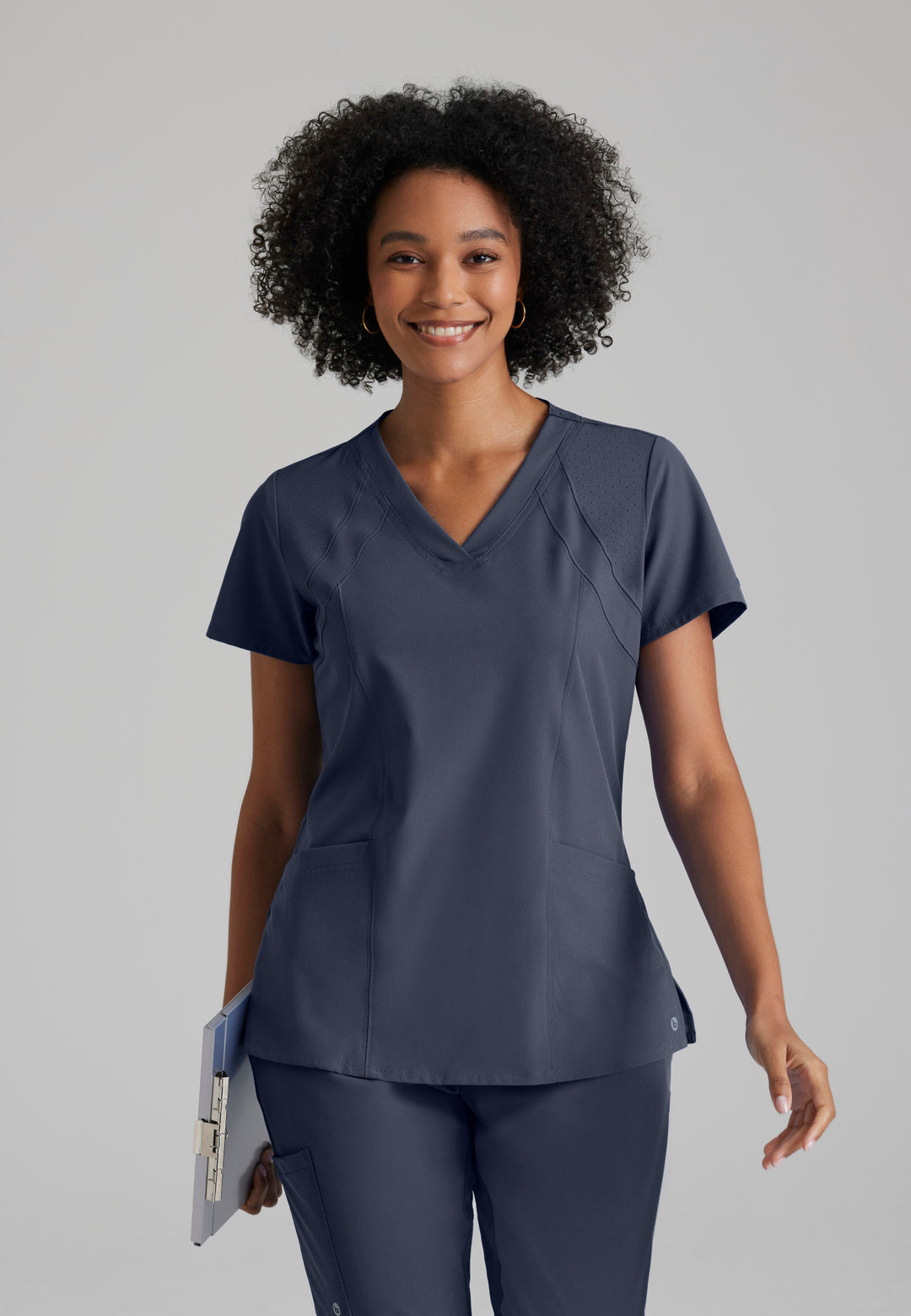 Racer Top - Steel - Grey's Anatomy Scrubs