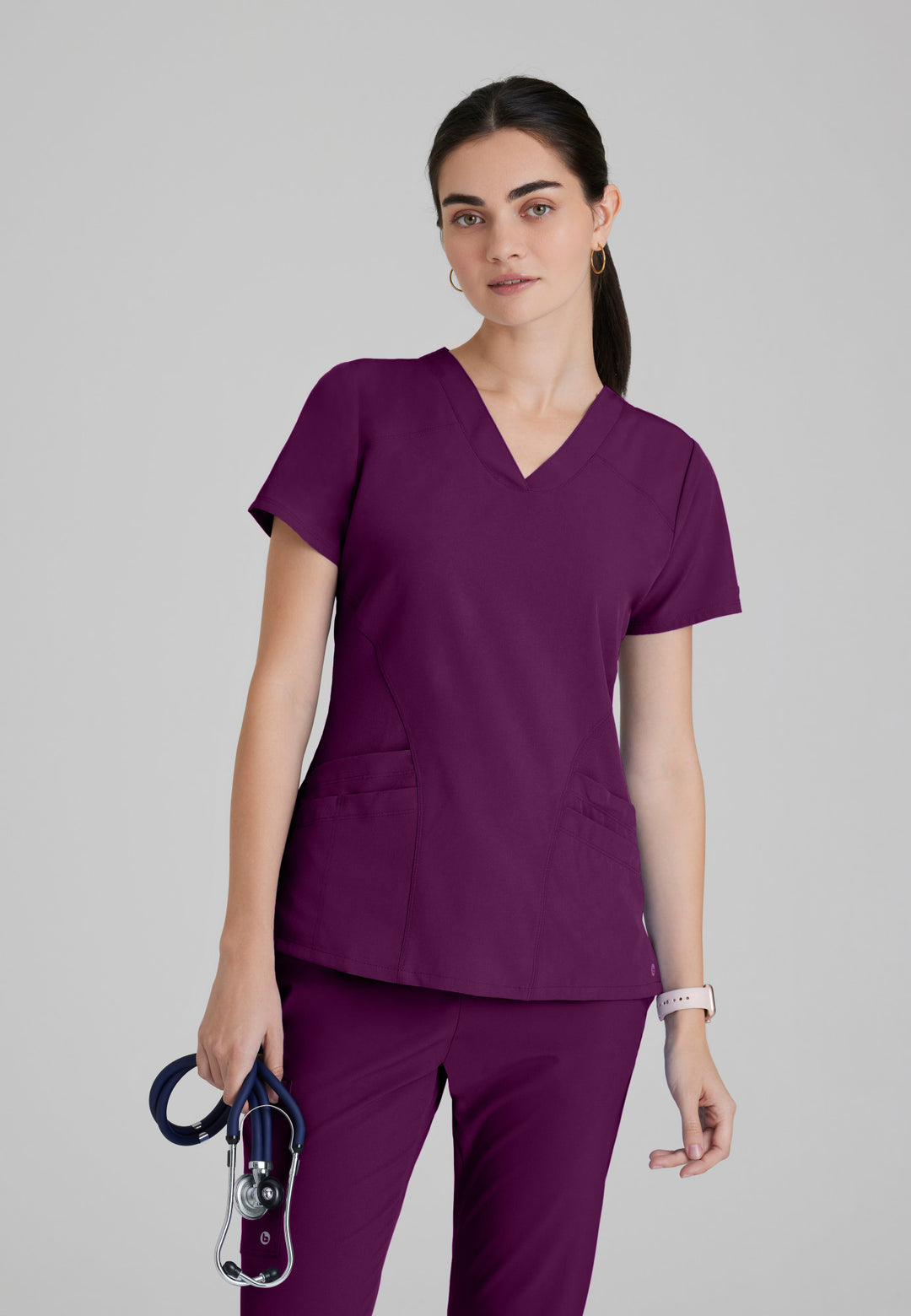 Pulse Top - Wine - Grey's Anatomy Scrubs