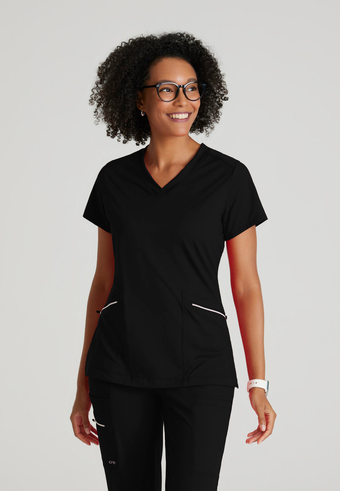 Victory Knit Top - Black - Grey's Anatomy Scrubs