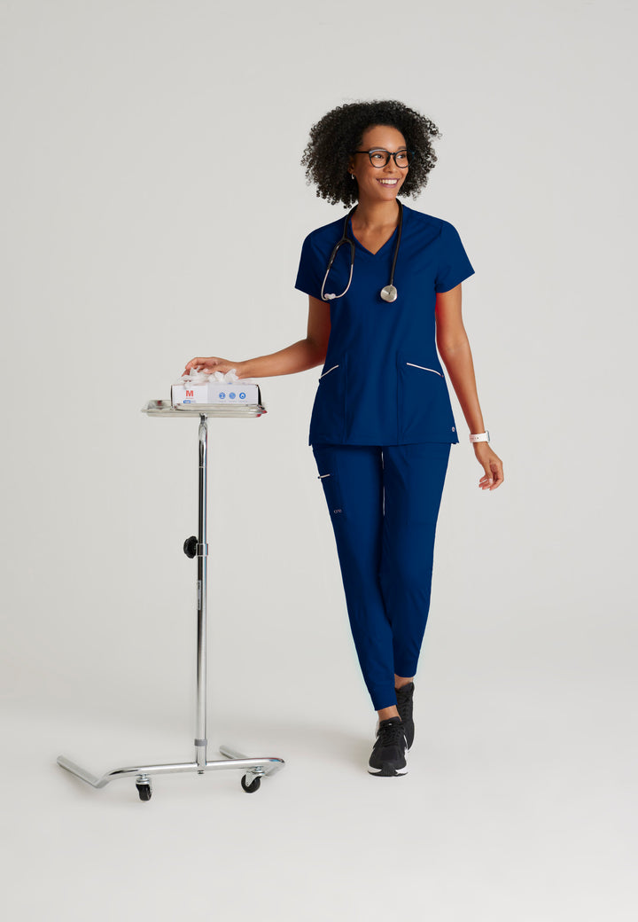 Victory Knit Top - Indigo - Grey's Anatomy Scrubs