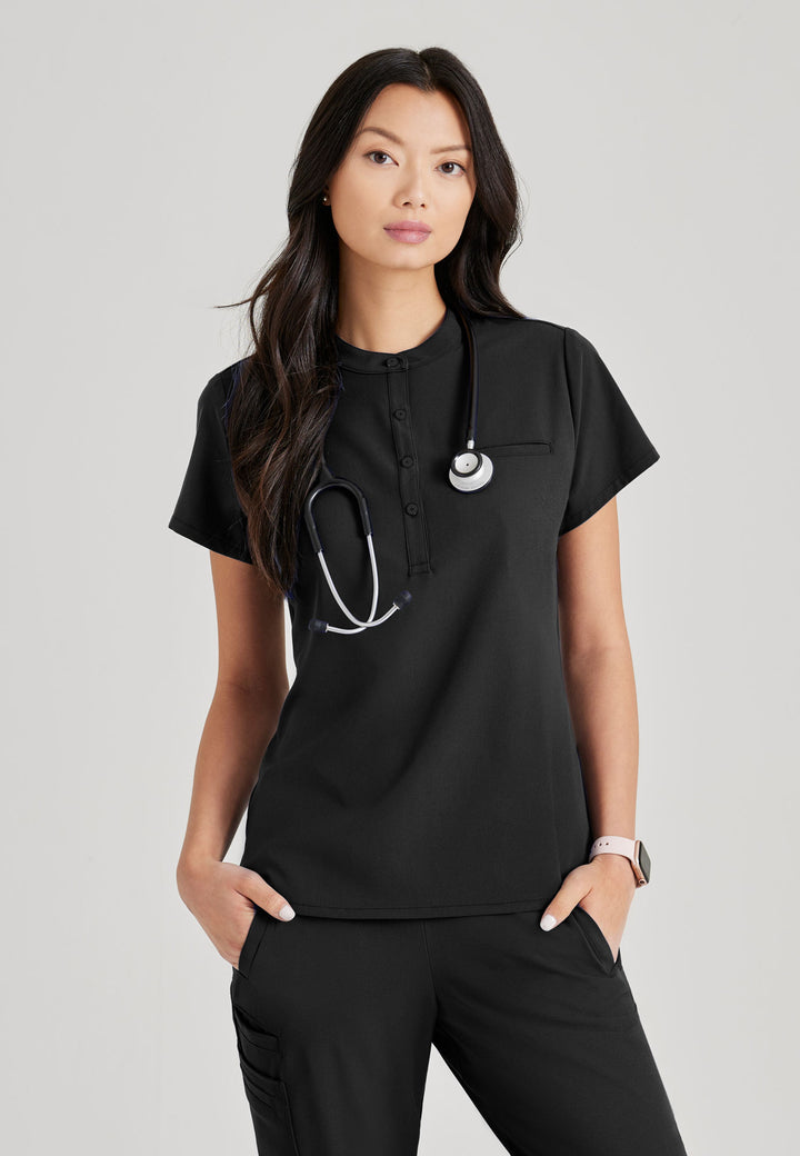 Mission Top - Black - Grey's Anatomy Scrubs