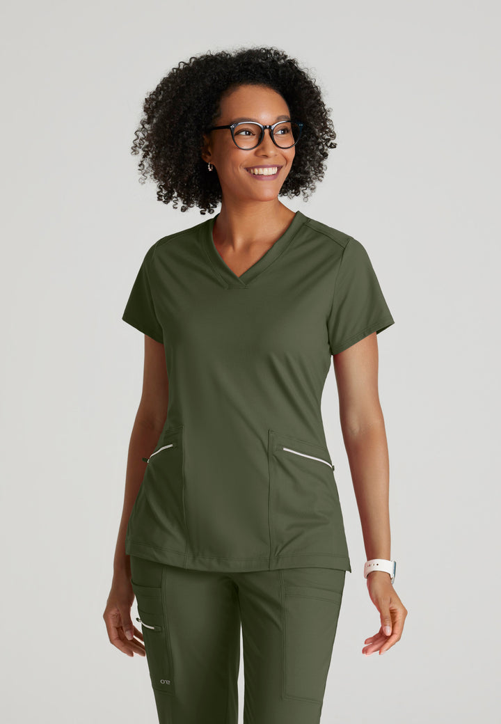 Victory Knit Top - Olive - Grey's Anatomy Scrubs