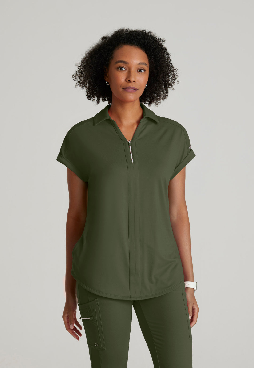 Engage Knit Top - Olive - Grey's Anatomy Scrubs