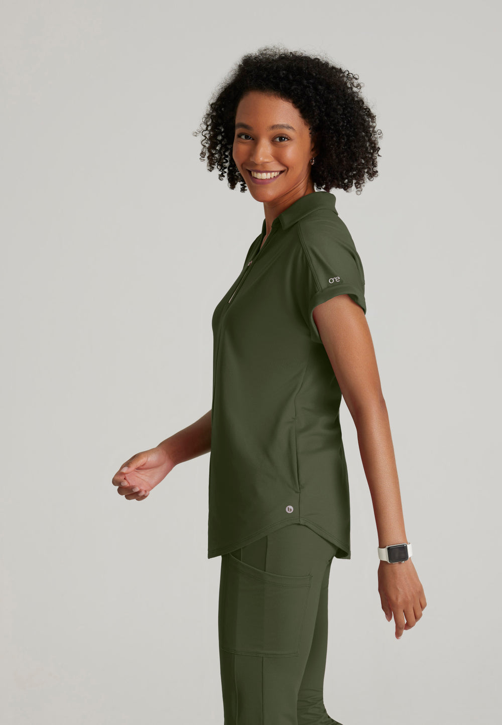 Engage Knit Top - Olive - Grey's Anatomy Scrubs