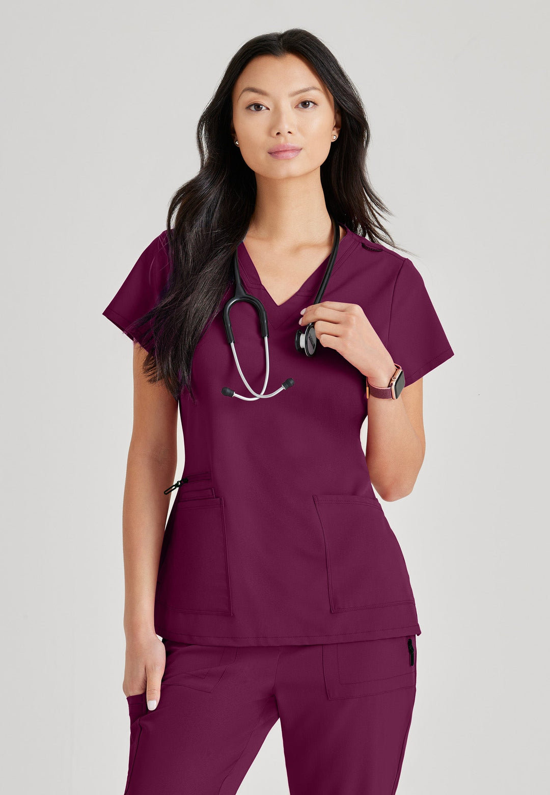 Purpose Top - Wine - Grey's Anatomy Scrubs