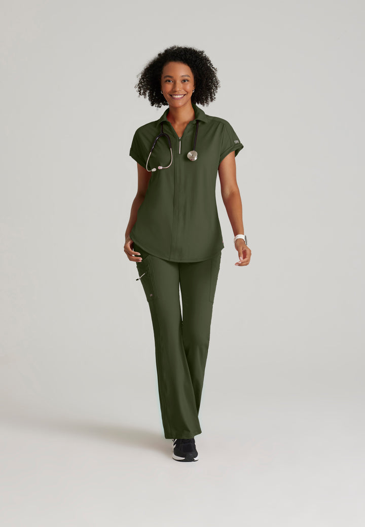 Engage Knit Top - Olive - Grey's Anatomy Scrubs