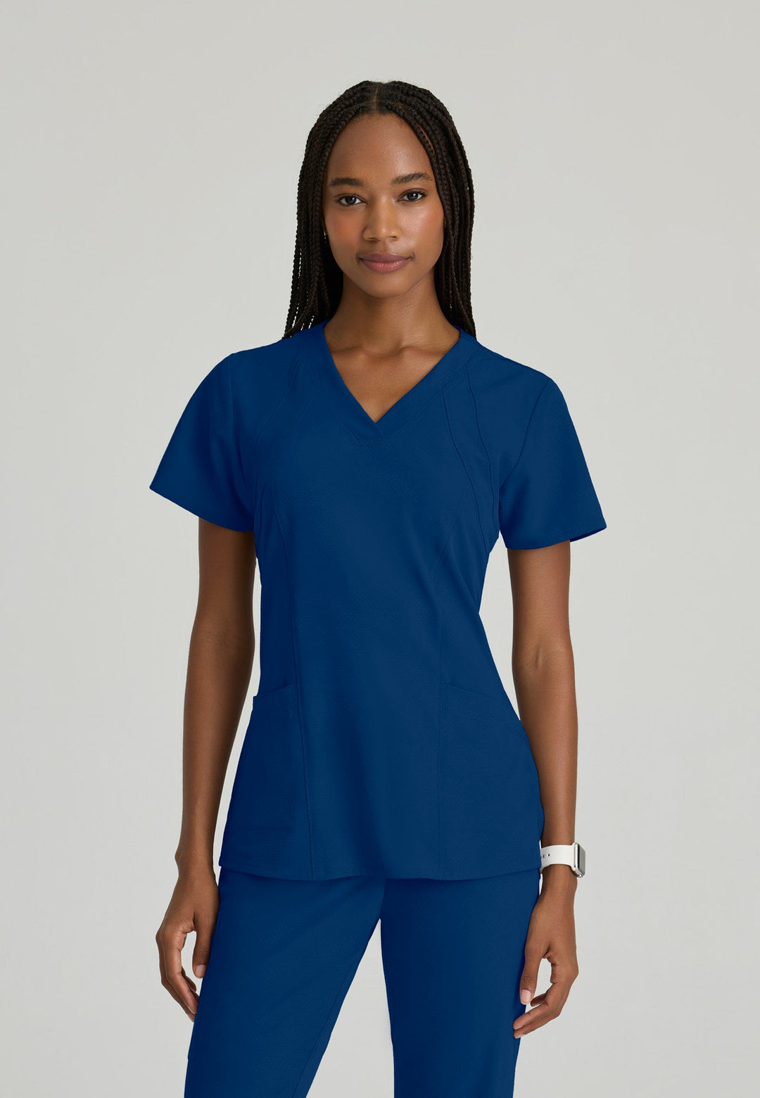 Racer Top - Indigo Digital Hex Jacquard - Grey's Anatomy Scrubs