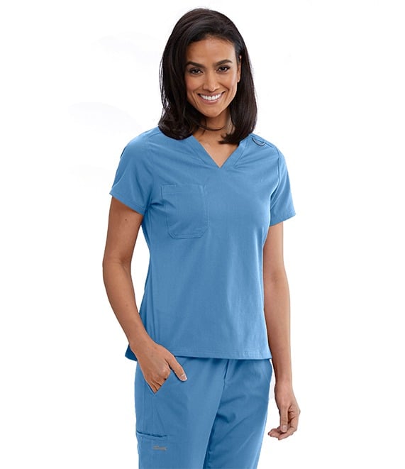 Grey's Anatomy Classic Aubrey Top - 2 pocket V-Neck top in Indigo - Grey's  Anatomy Scrubs
